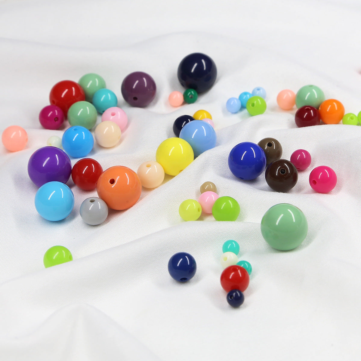 Wholesale Round Candy Colored Acrylic Beads